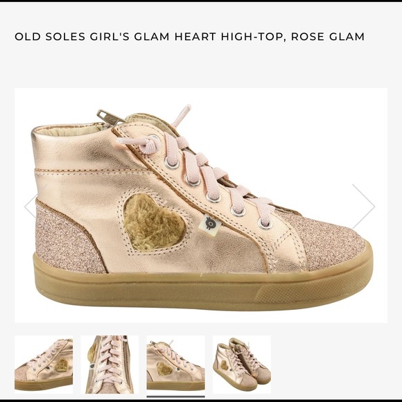 OLDSOLES Glam Heart Girl Shoe Hi Top #6039 US 3.5 - Picture 1 of 8